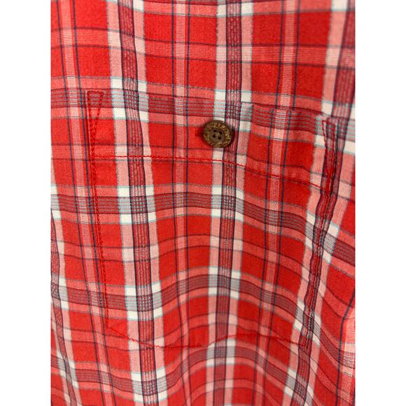 Tommy Bahama Red Plaid Short Sleeve Button Front Shirt XL Silk Blend - Picture 5 of 8